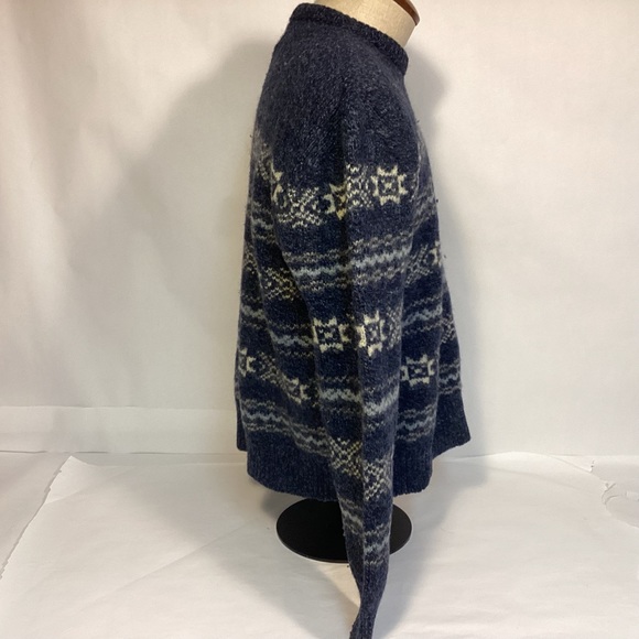 Fishermans style Wool Sweater Vintage Royal North Mills Mens size large - Picture 3 of 8
